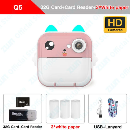 Children 1080P HD Digital Camera Toys Instant Print for Kids Thermal Print Camera Instant Print Photo Video With TF Memory Card