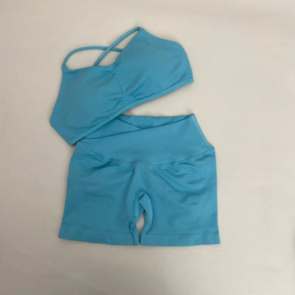 3 Pieces Women's High Stretch Gym Sportswear Shrug Sports Bra Shorts Set Comfortable Workout Yoga Active Wear Outfit