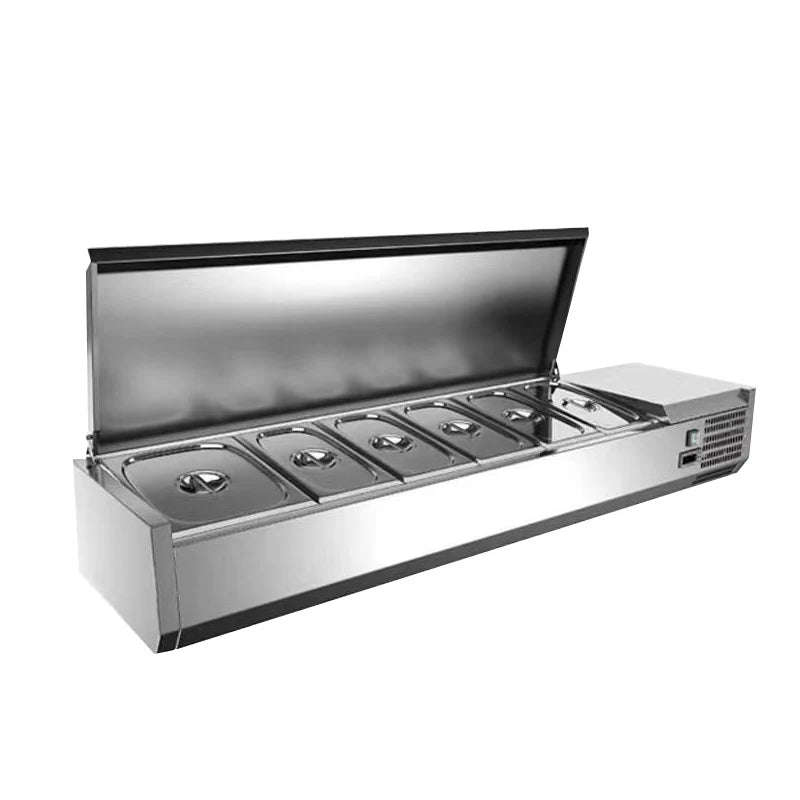 Supermarket Refrigeration Cabinet Salad Bar Display Counter Refrigerator