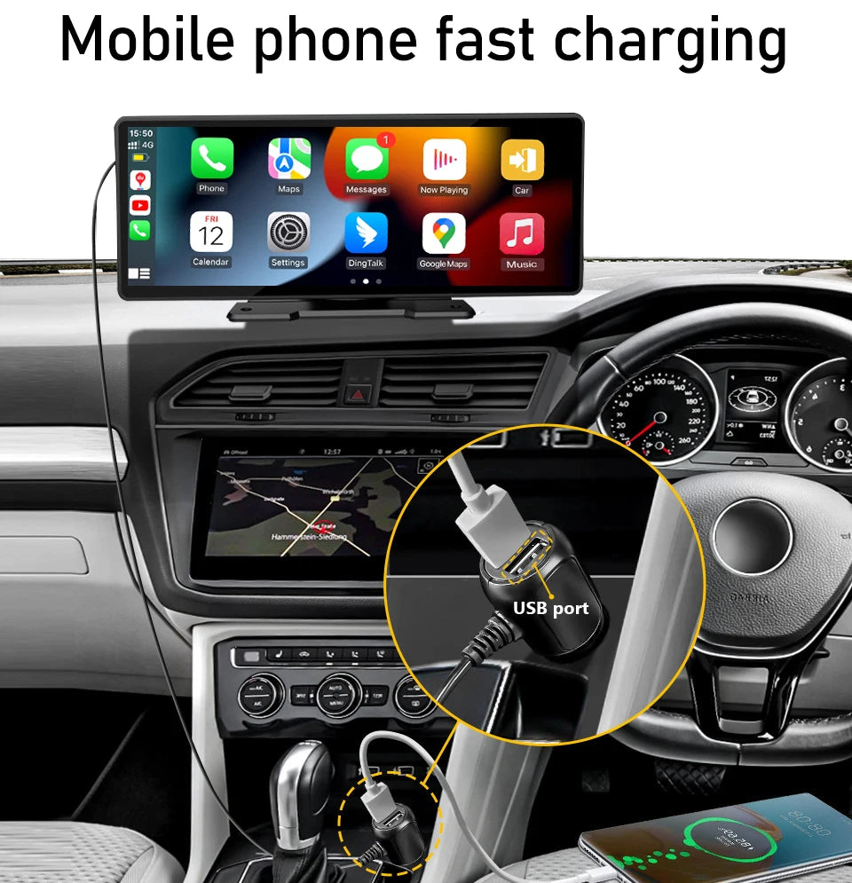 10.26” QLED Screen Universal autoradio MP5 Car Radio MultimediaI  WIFI Wireless Carplay Android Auto for Apple Or Android
