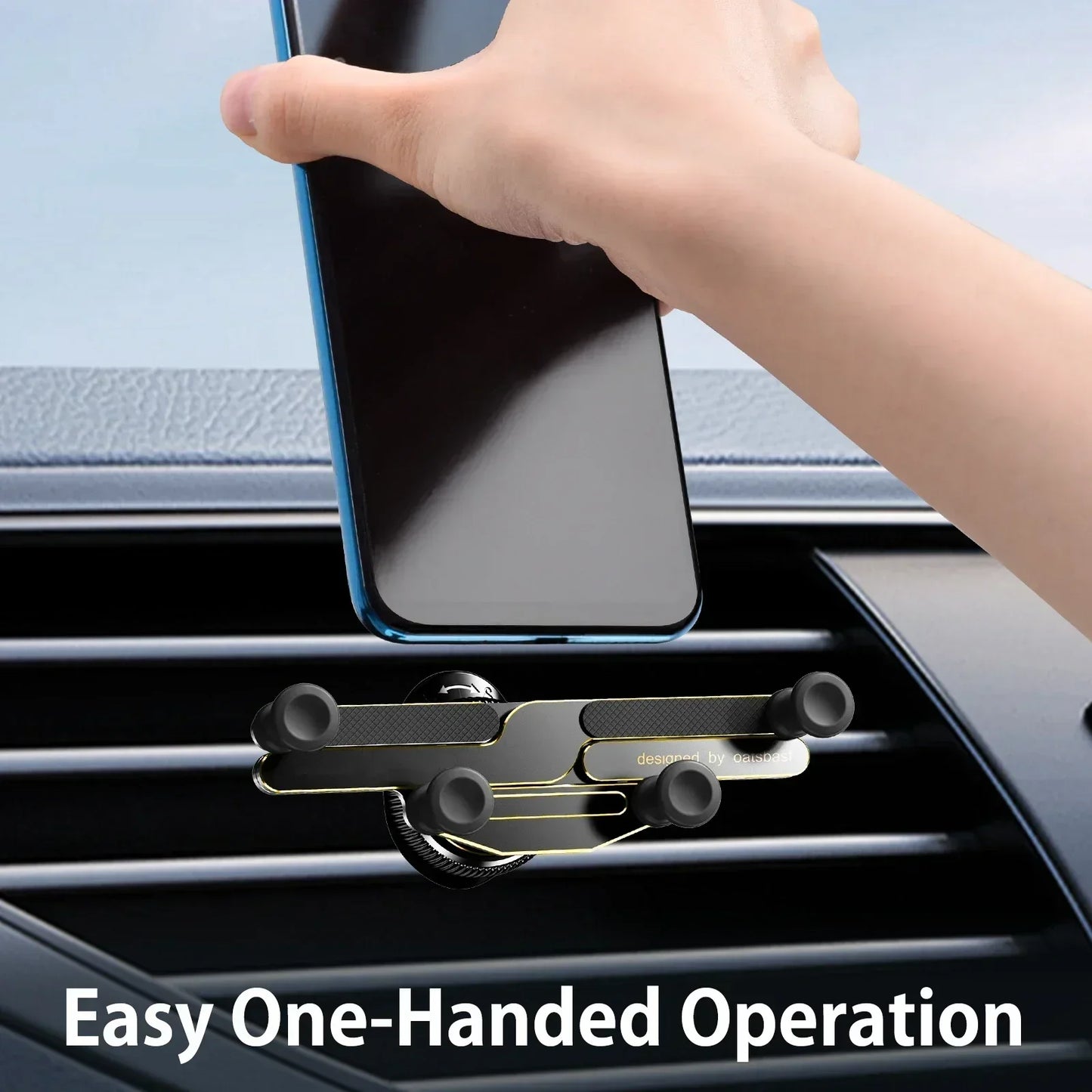 Eary Phone Holders for Your Car With Metal Hook Clip Air Vent Phone Stand Car Mount With 360°Rotating Fits for iPhone Samsung