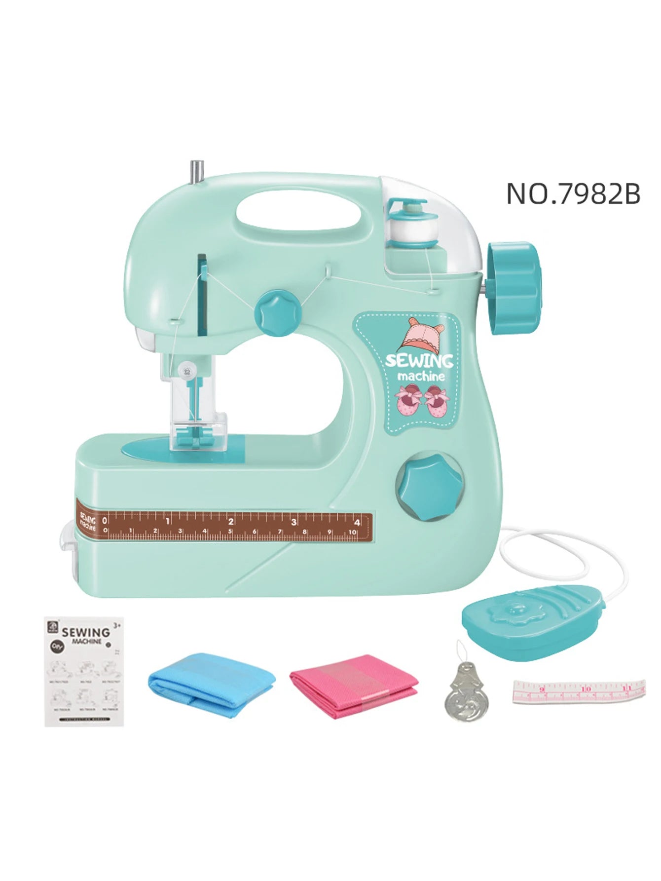 Mini Sewing Machine Toys for Kids, Electric Furniture Model Playing Home Toy with Lights DIY Simulation Sewing Gift for Children