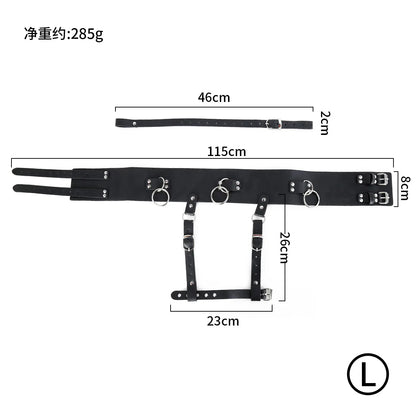 BDSM Leather AV Wand Vibrator Holder Harness Woman,Forced Orgasm Sex Suit Lingerie,Bondage Restraints,Chastity Belt,Adult Games