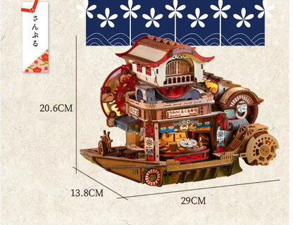 New DIY Big Doll House Case Wooden Miniature Furniture Dollhouse Handmade Model Assembly Toys Birthday Gifts Maritime Sushi