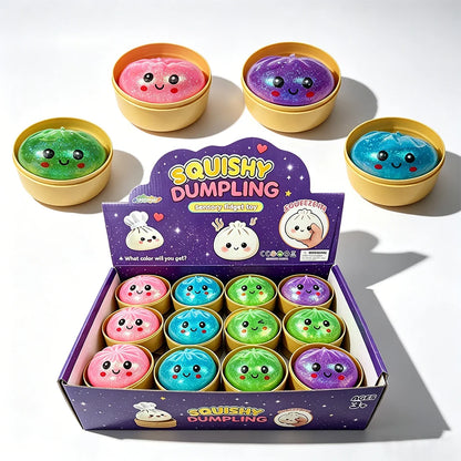 Mini Glitter Dumpling Squishy Toy with Box for Stress Relief 2026 Sensory Squeeze Toy Random Color