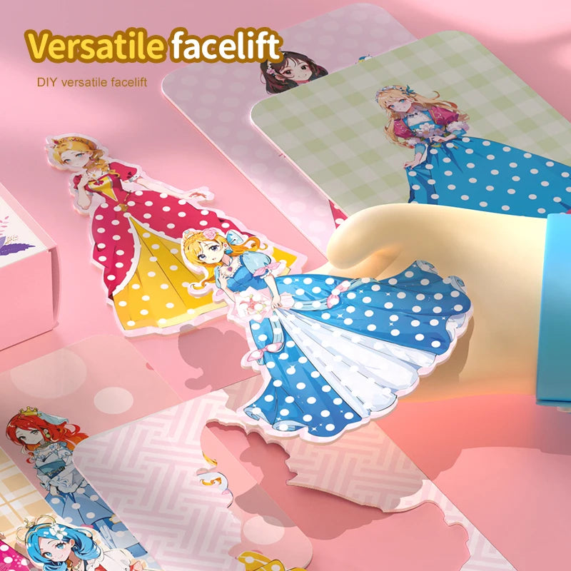 Poke Fun Dream Princess Girl Creative Handmade DIY Dressing Sticker Toy for Parent-Child Crafting