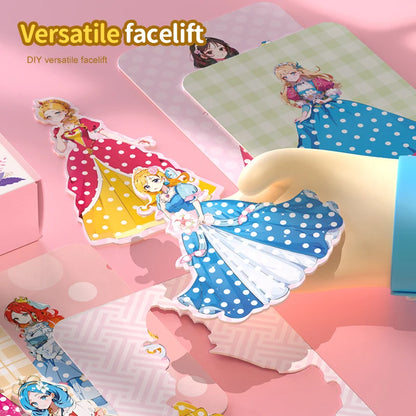 Poke Fun Dream Princess Girl Creative Handmade DIY Dressing Sticker Toy for Parent-Child Crafting