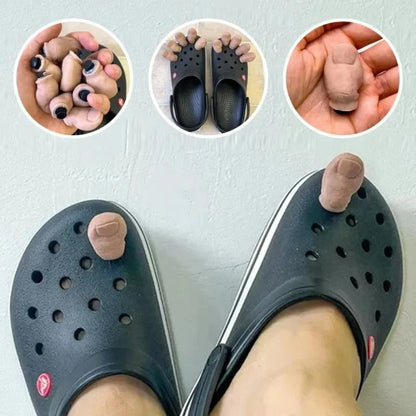 5/10Pcs Sets Hairy/Hairless Big Toe Funny Creative Hole Shoes Big Toe Shoes Buckle Decor Shoe Decoration Buckles Accessories