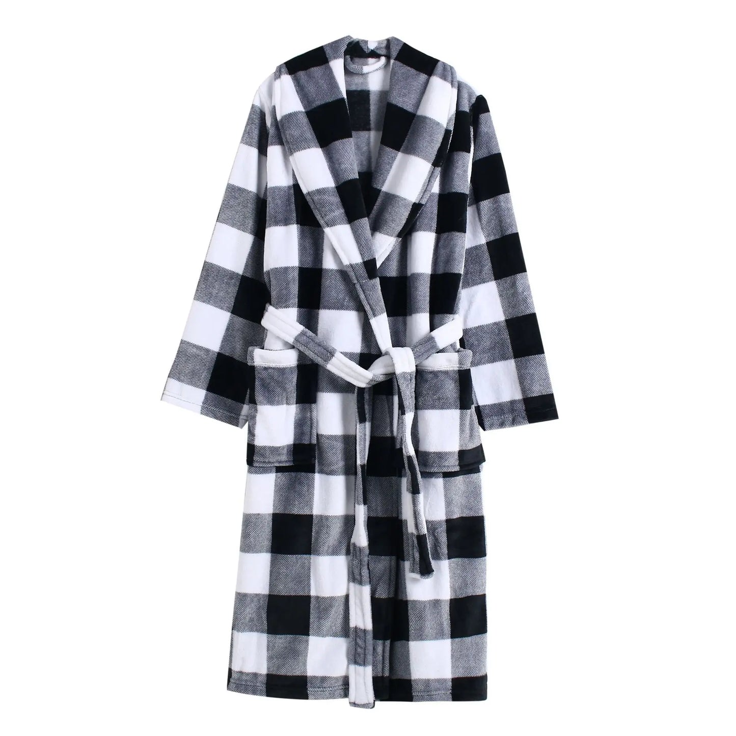 ex Thi Coral Fce Robe Long Flannel Pajamas Autumn Winter Home Clothes Air Conditioning Morning Gown Couple Pyjamas