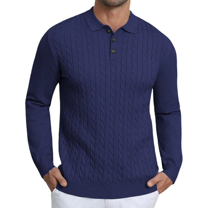 Animal Game Luxury Men's Cable Knit Pullover Sweater Long Sleeve Twist Patterned Warm Casual Polo Sweaters Men's Cold Blouse