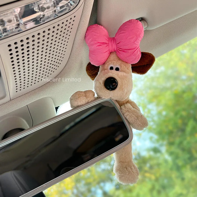 Cute Puppy Rearview Mirror Ornament, Lying Doll, Car Decoration, Central Control Screen Car Doll, Interior Accessories for Women