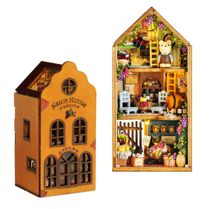 Case Wooden Miniature Doll House DIY maiso Handmade Assembly Model Building Kit 3D Puzzle Toy Birthday Gift Dollhouse Miniatures