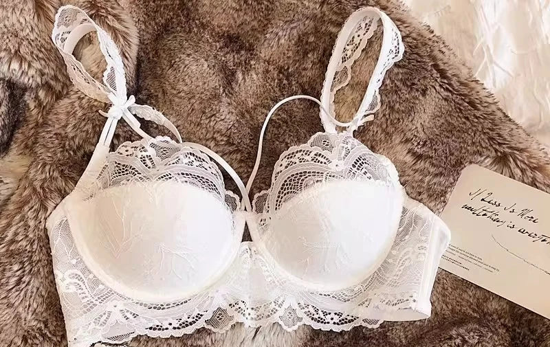 MOYISU Adjustable Lace Bralette for Small Chest Bra Set Removable Straps & Thin Padding Soft Wire Comfort Muslim Girls Underwear