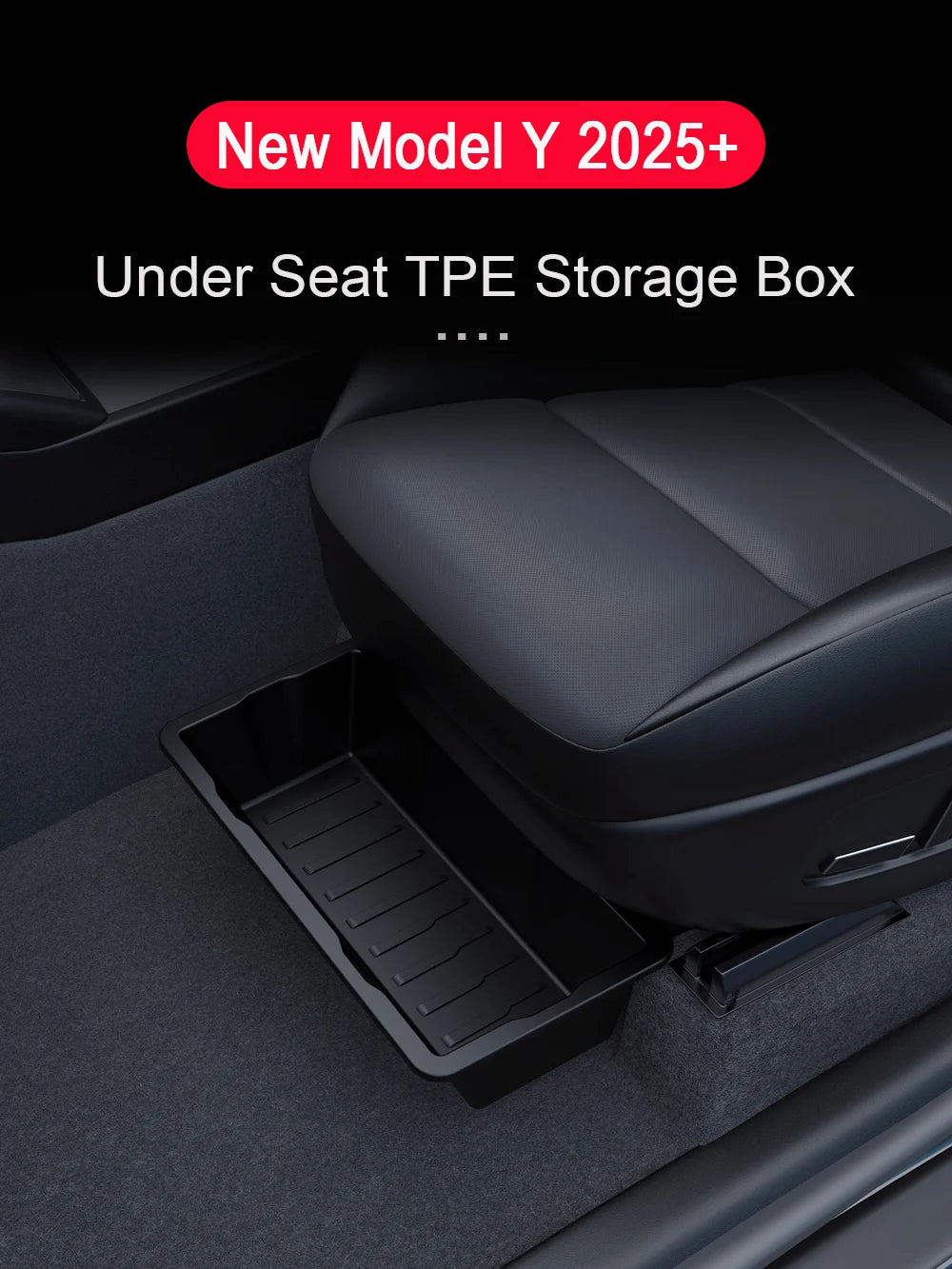 Under Seat Storage Box for Tesla Model Y Juniper Launch 2025 Centrol Console Organizer Travel Accessories Front Rear Seat Tray