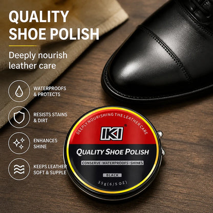 Black Shoe Wax for Leather Shoe Care Gloss Enhancement And Extended Lifespan Aesthetic Polishing Agent for Footwear