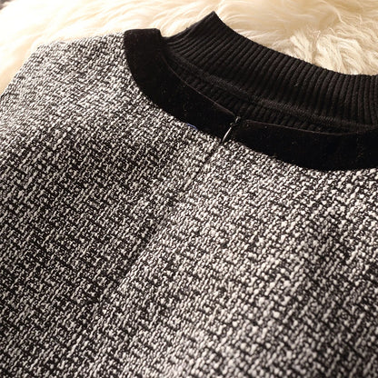 Spring Autumn Winter Tweed Color Block Vest Skirt Set  Knot Elegant Fashionable Two Piece Set Women's Luxury Style
