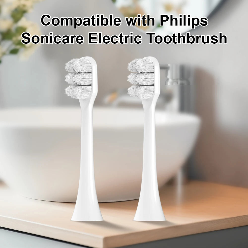Ultra Soft Brush Heads Compatible with Philips Sonicare Electric Toothbrush for Sensitive Teeth and Gums Care with Nano Bristles