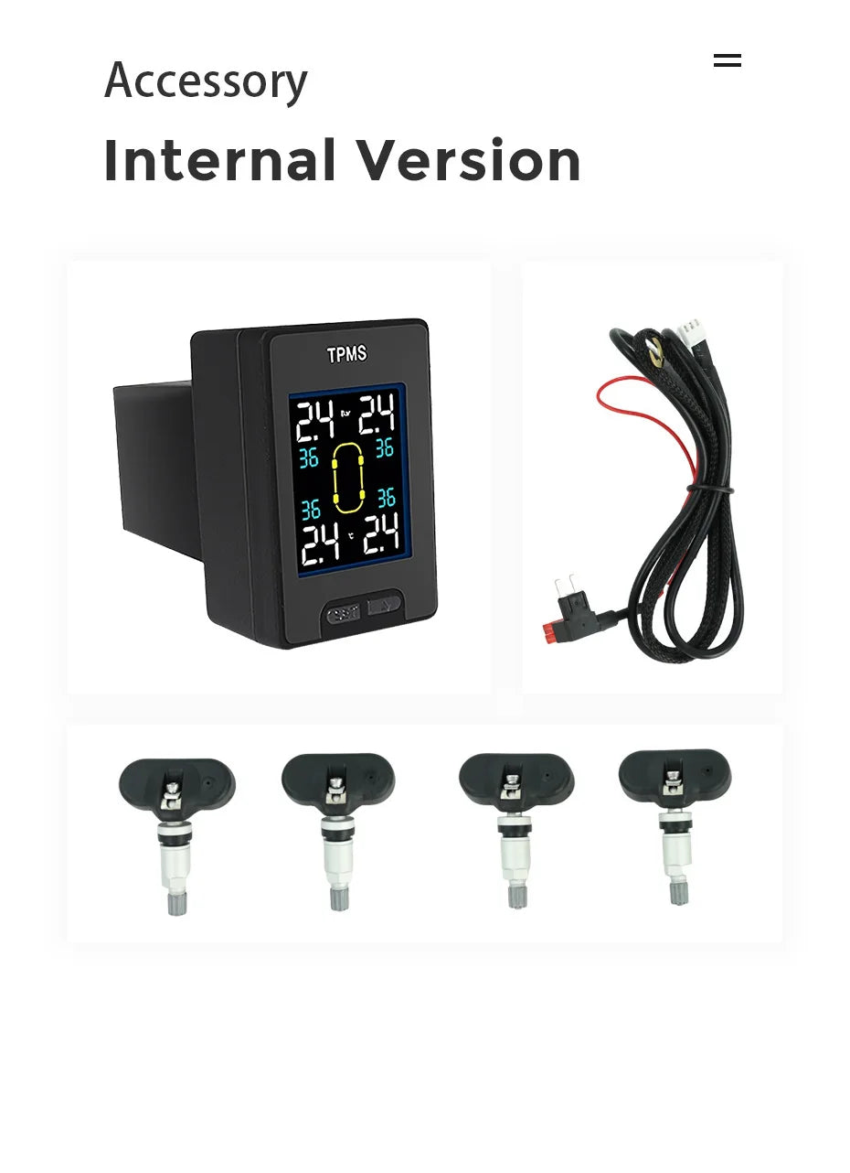 NaviFly Smart Car TPMS Tyre Pressure Sensor Monitoring System For Toyota Series Digital LCD Tire Display 4Pcs External Internal