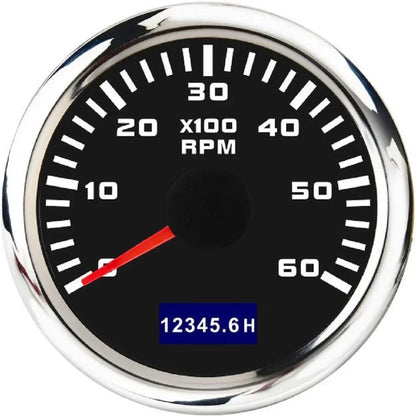 3000/4000/6000/7000/8000 RPM Gauge with Hourmeter Gauge 52mm Tachometer Waterproof 7 Color Backlight Tacho Gauge For Car Boat