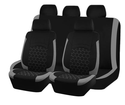 AUTOKING Football Embroidery Car Seat Covers Polyester Fabric Honeycomb Seat Covers Universal Fit Most Car Suv Truck
