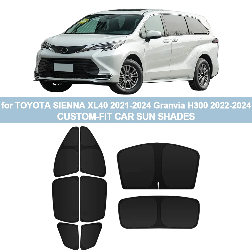 For TOYOTA SIENNA XL40 2021-2024 Granvia H300 2022-2024 Windshield Sun Shade Side Window Shades Cover Sun Visor Shield Privacy