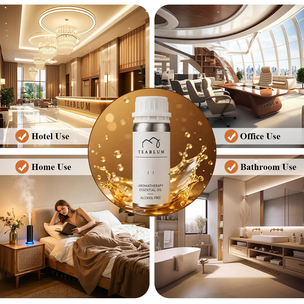 TEABLUM 100ML Aromatic Hotel Essential Oil Hotels Home Air Freshener Pure Plant Essential Oil Alcohol Free for Electric Diffuser