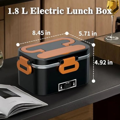 Electric Lunch Box for Adults - 2 Pack Container 100W Heated Lunch Box for Men Fast Heating Food Heater Portable with ON/OFF Sw