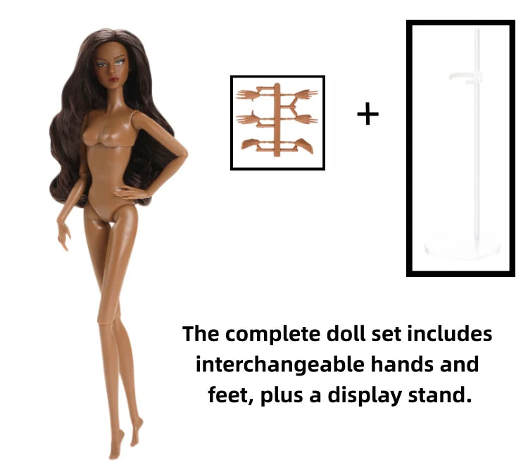 1/6 Scale Supermodel Female Body with 14 Joints Includes Multiple Wig Options And Extra Head for Collectible Figures