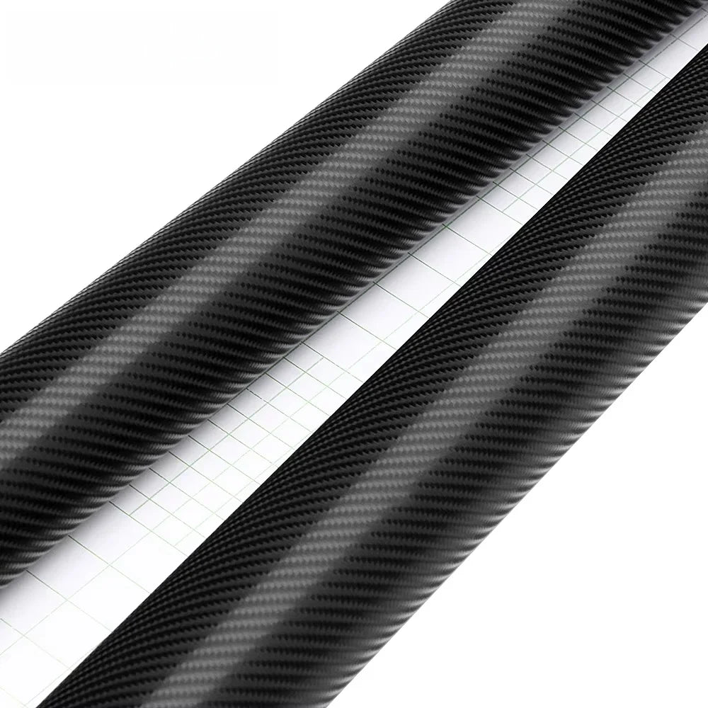 Black 4D Carbon Fiber Vinyl Film Car Styling Wrap Paper Roll, DIY Car Hood Roof Color Change Film, Car Accessories Sticker.