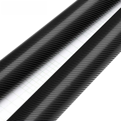 Black 4D Carbon Fiber Vinyl Film Car Styling Wrap Paper Roll, DIY Car Hood Roof Color Change Film, Car Accessories Sticker.