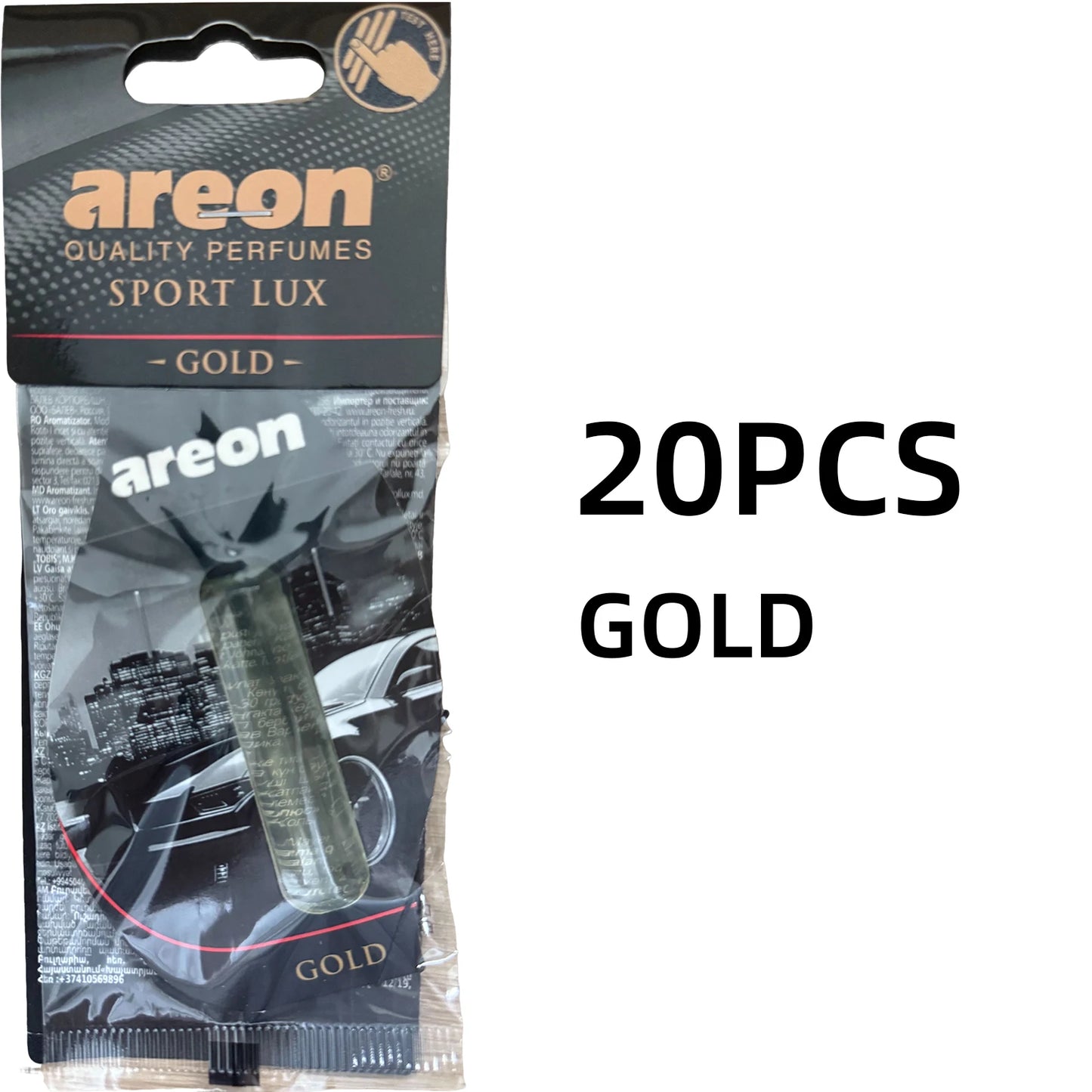 Aeron 5/20pcs GOLD Scent Car Air Freshener, Natural Tea-Scented Paper, Car-Mounted Hanging Type, Car Interior Accessories