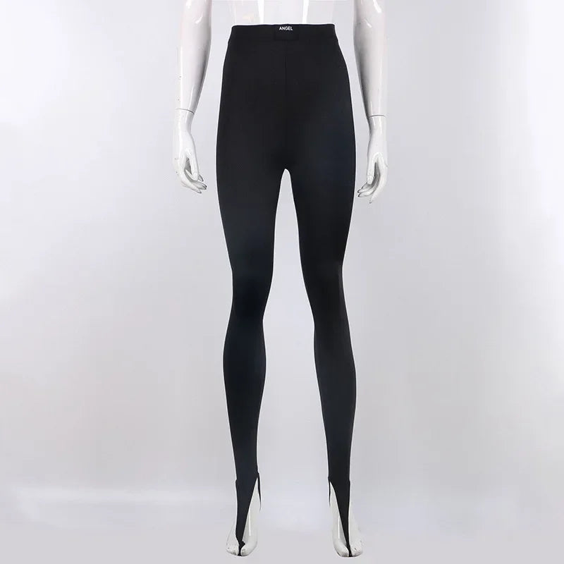 Talenza Women's Sexy Leggings Black Fashion Office Lady High-Waisted Skinny Trousers Autumn New Vintage Patchwork Female Pants