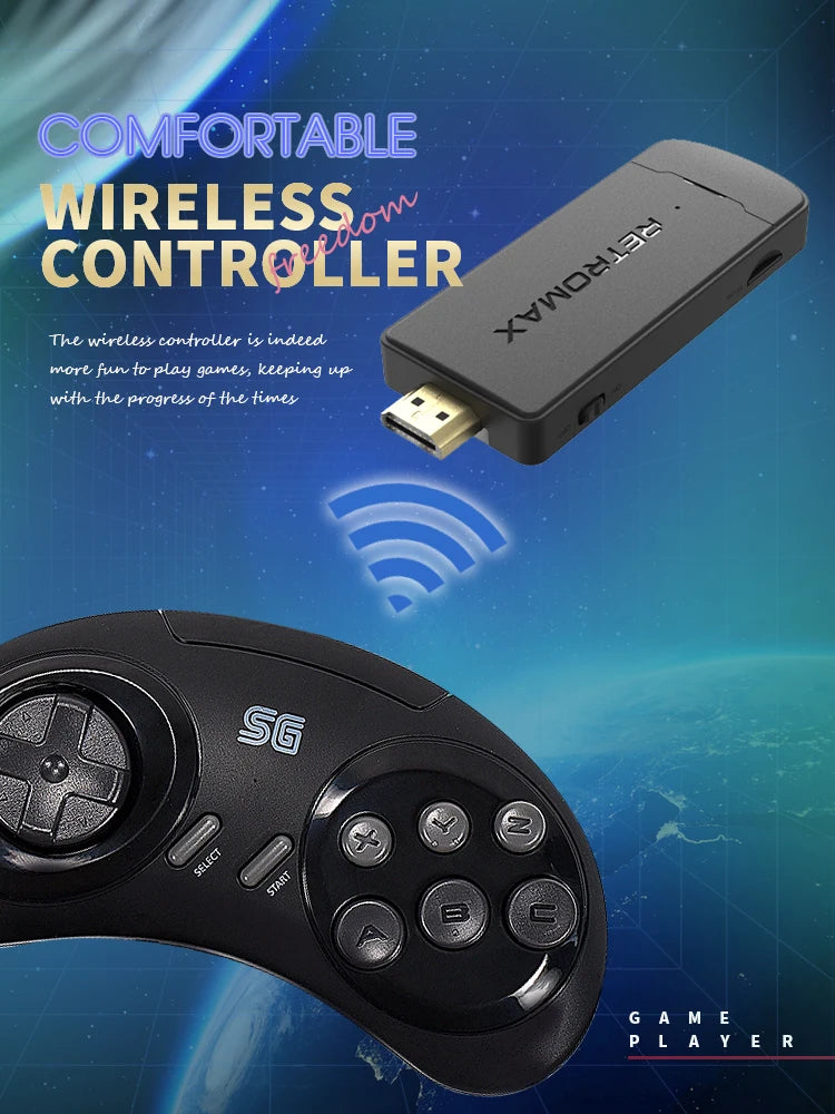 DATA FROG 16Bit Retro Game Stick HDMI-compatible Wireless Handheld Game Console Built-in 900+ Retro Classic Games For Home TV