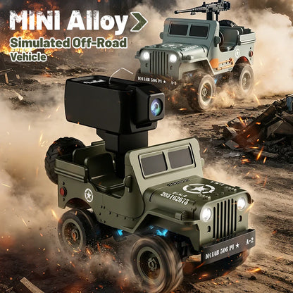 JJRC 1:64 RC Car 1941 JEEP WILLYS 2.4G 4WD RTR Crawler Climbing Scale Military Truck Off-Road Vehicle Toy Gift for Children.