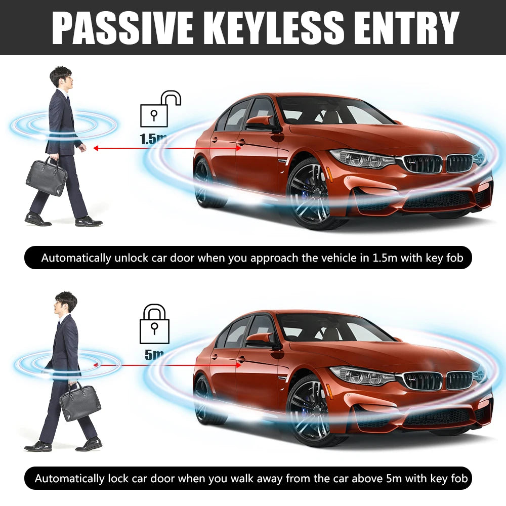 Car Smart Key Starter Alarm Bluetooth Autostart Set Auto Start Stop Push Button Keyless Entry System Skit Automotive Accessories