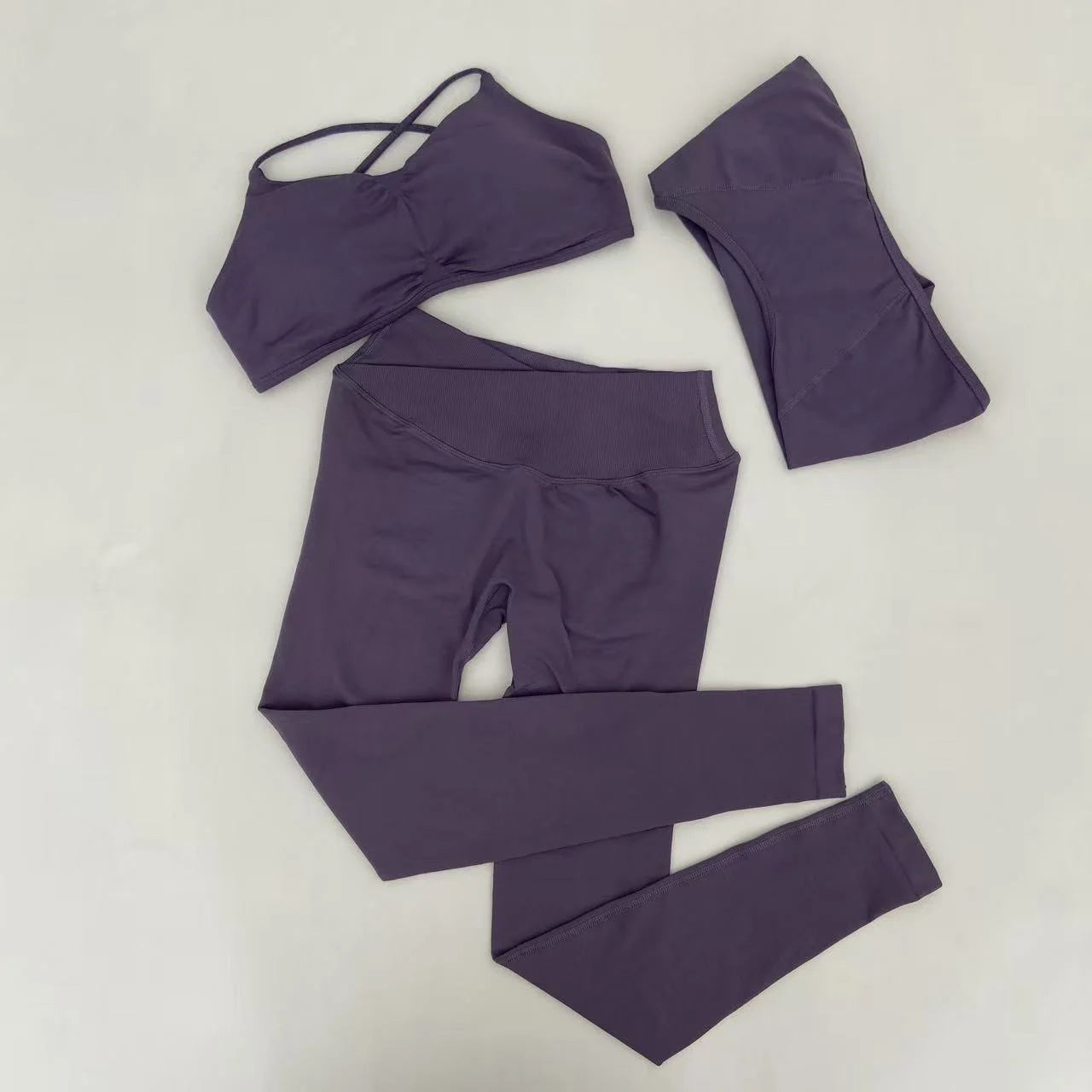 3 Pieces Women's High Stretch Gym Sportswear Shrug Sports Bra Shorts Set Comfortable Workout Yoga Active Wear Outfit