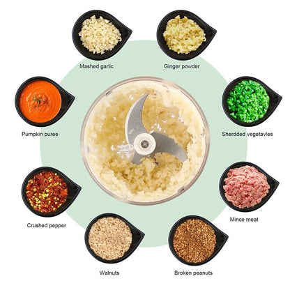 2026New Meat Grinder Electric Garlic Crusher Food Chopper Mini Garlic Press Vegetable Chopper Masher Machine USB Kitchen Gadgets