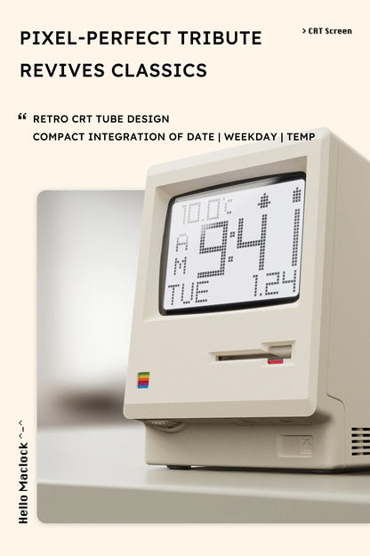 Retro Macintosh Alarm Clock A Classic Desktop Ornament with A Digital Clock Design