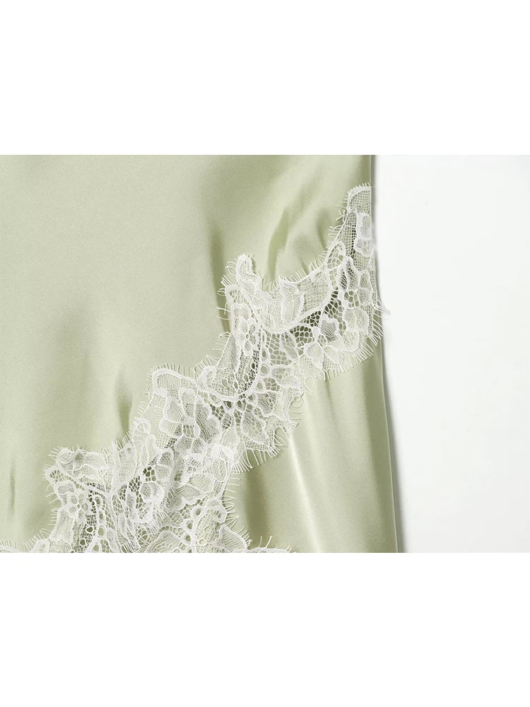 New Women Sexy Cut Out Dresses Solid Lace Spliced Short Cape Sleeve Asymmetric Midi Dresses Summer Ladies Elegant Party Dress