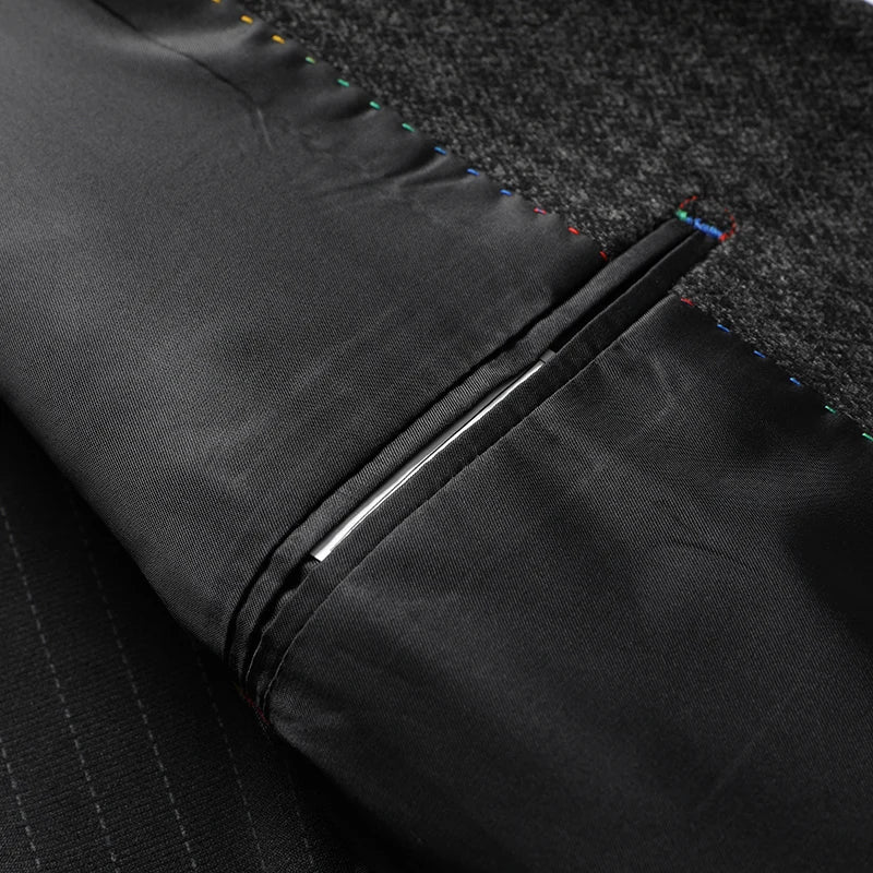 New Style Blazer Men's Fashion Korean Version Business Wedding Gentleman Wool Versatile Host Slimming Casual Banquet Blazer