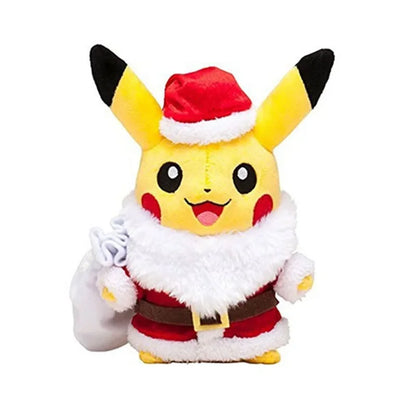 25CM Merry Christmas Sawsbuck Poncho Charmander Pikachu Pokemons Stuffed Plush Toys Anime Pokemons Plush Toys Dolls Kids Gifts
