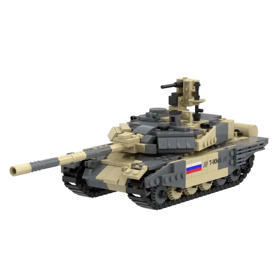 T-90MS Main Battle Tank Building Blocks Set Bricks Model Kit Camouflage Versions Assembly Armored Vehicle Toy Gift for Collector