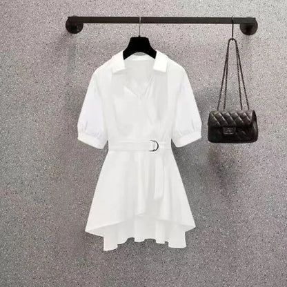 Slimming Effect Long Sleeve Women's Shirt Waist Cinching Fashionable plus Size Summer Shirt Polyester Material Casual Style
