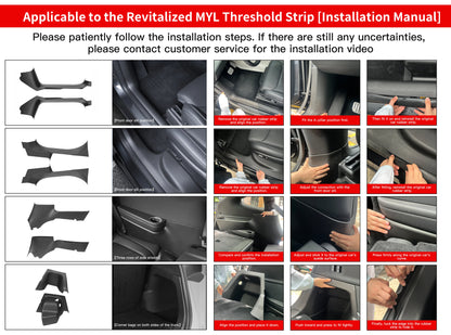 For Tesla Model YL Launch 2026 TPE Front Rear Door Sill Protector Threshold Strip Anti-kick Guard Panel Interior Decoration Set