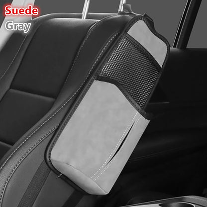 Car Seat Back Bag With Tissue Holder Car Seat Side Storage Bag Car Multifunctional Hanging Drink Holder Mesh Storage Pocket