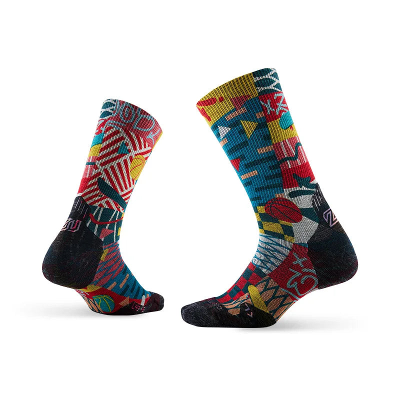 1/3 Pair ZEALWOOD Merino Wool Running Socks Men's Women's Outdoor Trekking Hiking Cushion Sports Socks Compression Breathable