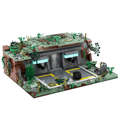 Rebel Outpost MOC Building Blocks, Space Wars Hidden Base on Remote Planet, Alliance Secret Base Diorama for Adult Fans