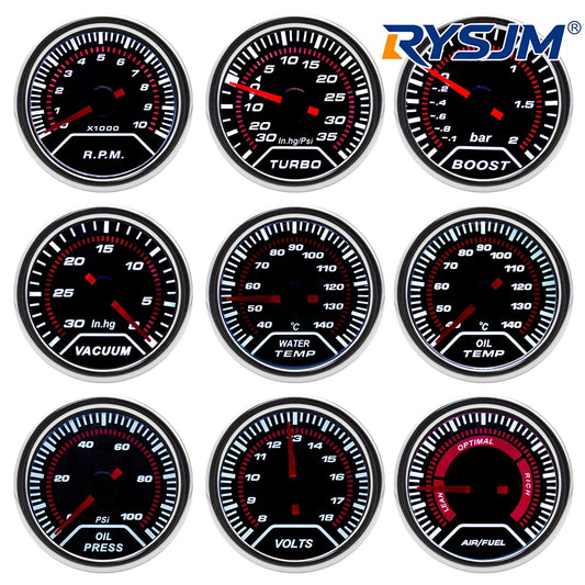 2" 52mm Exhaust Gas Temperature Gauge Auto Car LED EGT Voltmeter Tachometer Turbo Boost Oil Water Temp Gauge For Car Racing 12V