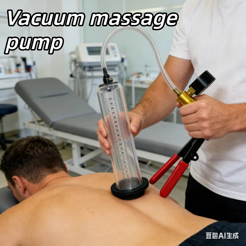 Large Vacuum Massage Cup with Pressure Gauge Male Muscle Enlargement Exercise Manual Vacuum Massage Pump Home Massage Products