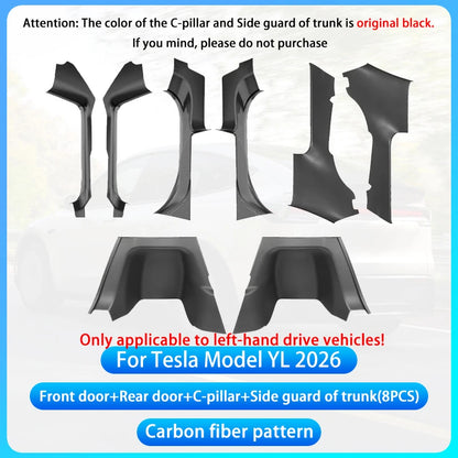 For Tesla Model YL Launch 2026 TPE Front Rear Door Sill Protector Threshold Strip Anti-kick Guard Panel Interior Decoration Set